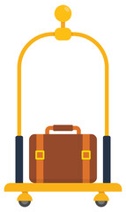 Hotel luggage cart icon isolated on white background.