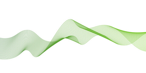 Abstract green wave design,Green wave lines and technology background,Suit for poster, cover, seamless wave pattern glowing science flowing line graphic template,Transparent lines abstract wave shape.
