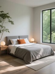 Minimalist Bedroom with Large Window and Natural Light