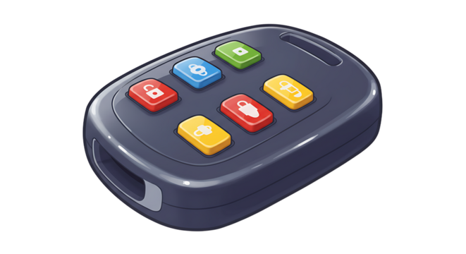 Remote control with colorful buttons