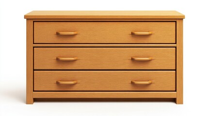 Functional storage drawer cabinet made of plastic or wood, captured with balanced lighting on white background