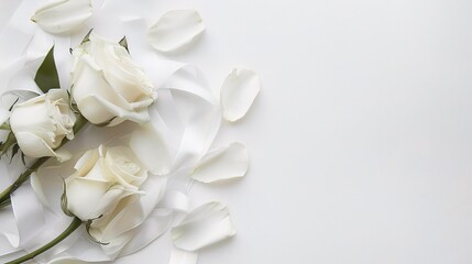 An elegant white background for wedding invitation design, featuring delicate floral patterns and soft gradient effects