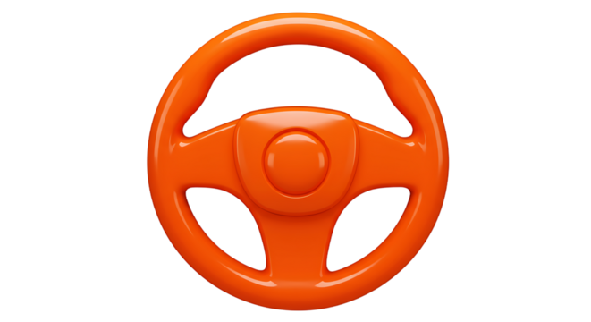 Orange Steering Wheel Illustration