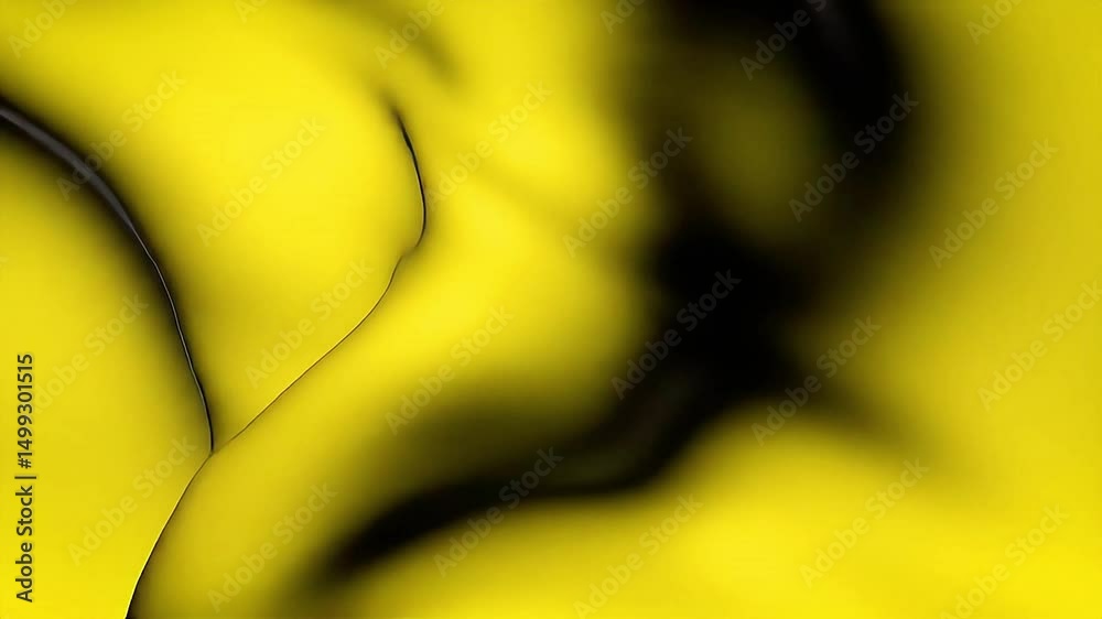 Poster Abstract Yellow Fabric Flowing with Dark Shadows in a Dynamic Video