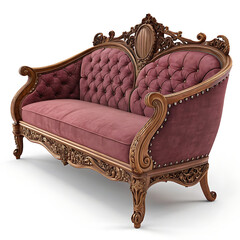 Antique classic leather armchair isolated on white, perfect for luxury interior design