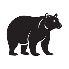 Fototapeta premium american black bear silhouette vector