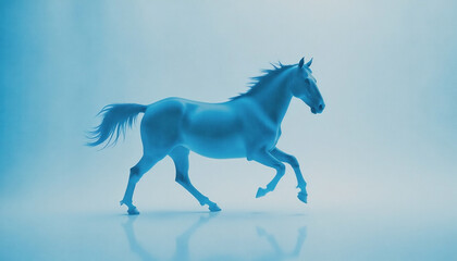 Fototapeta premium A horse is running in the snow