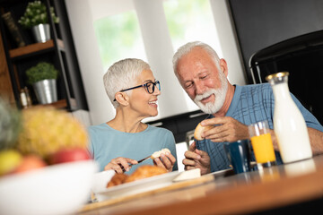 Senior couple spending morning together