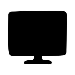 Silhouette of a monitor screen display suggesting technology and digital interfaces