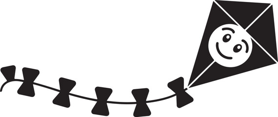 Happy Kite Flying High with a Smiling Face