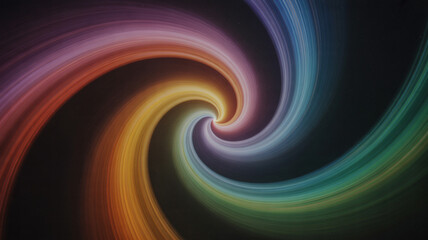 Vibrant spiral of rainbow colors swirling inward