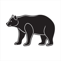 Obraz premium american black bear silhouette vector