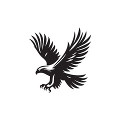 **"Powerful Golden Eagle Vector Silhouette: Majestic Raptor Design Featuring Outstretched Wings, Sharp Beak, and Soaring Form in Clean, Minimalist Style for Crafts and Digital Art"**
