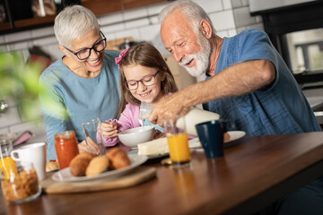 Breakfast at grandparents' house