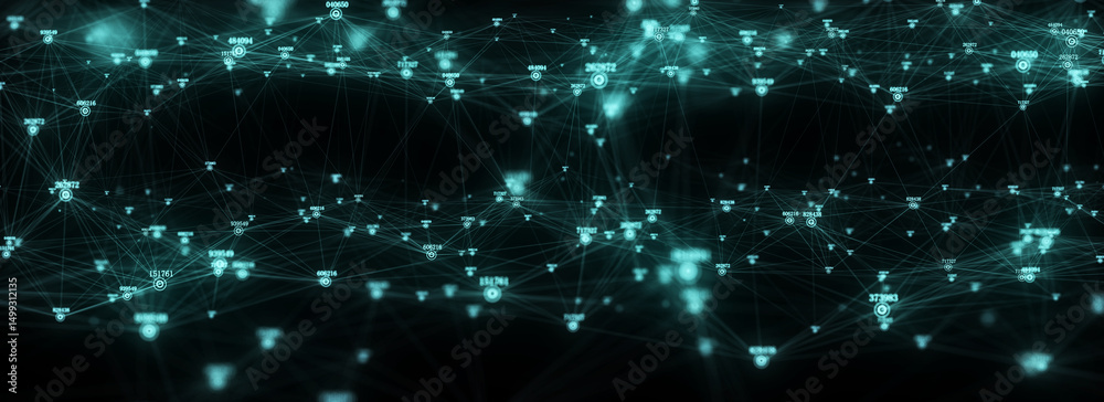 Poster cyber network connection structure. technology connect big data. science background. business futuri