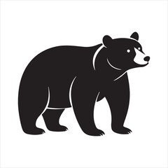 Obraz premium american black bear silhouette vector