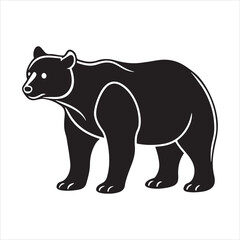 Fototapeta premium american black bear silhouette vector