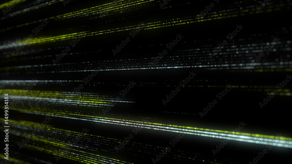 Poster abstract digital flow particles. cyber network connection background. big data visualization. techno