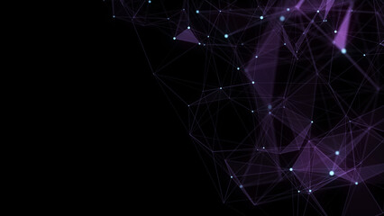 Network connection structure. Technology connect big data. Science background. Business futuristic backdrop. 3D rendering.
