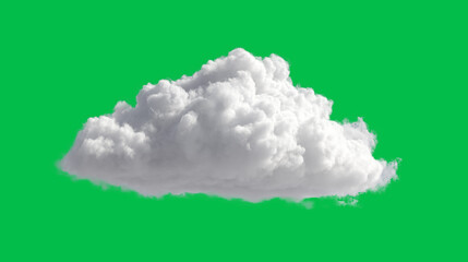 Fluffy White Cloud Isolated on Green Screen