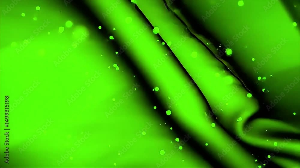 Poster Abstract Green Fluid Motion with Floating Particles and Dark Wavy Lines