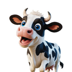 Happy Cartoon Cow Character Illustration