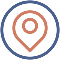 Location Outline Color Icon
