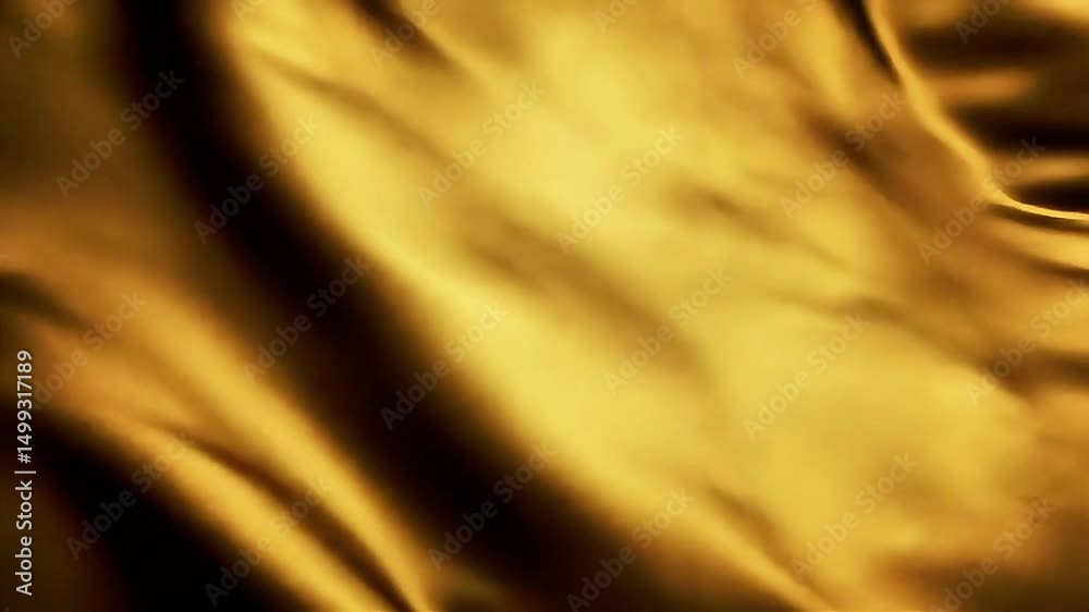 Aufkleber golden fabric flowing: abstract motion background with shimmering light and shadow