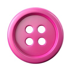 Bright Pink Button Illustration for Sewing