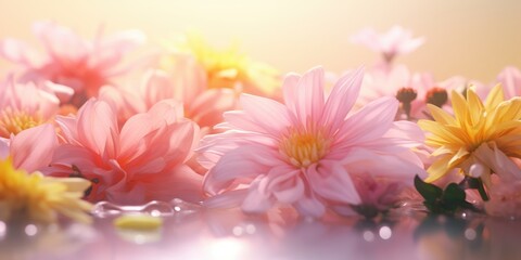 Pastelowe chryzantemy w miękkim świetle
