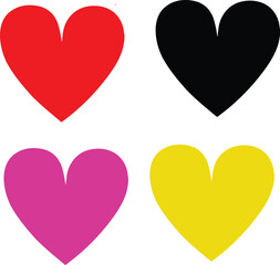 Four Colorful Hearts Simple Design Graphic