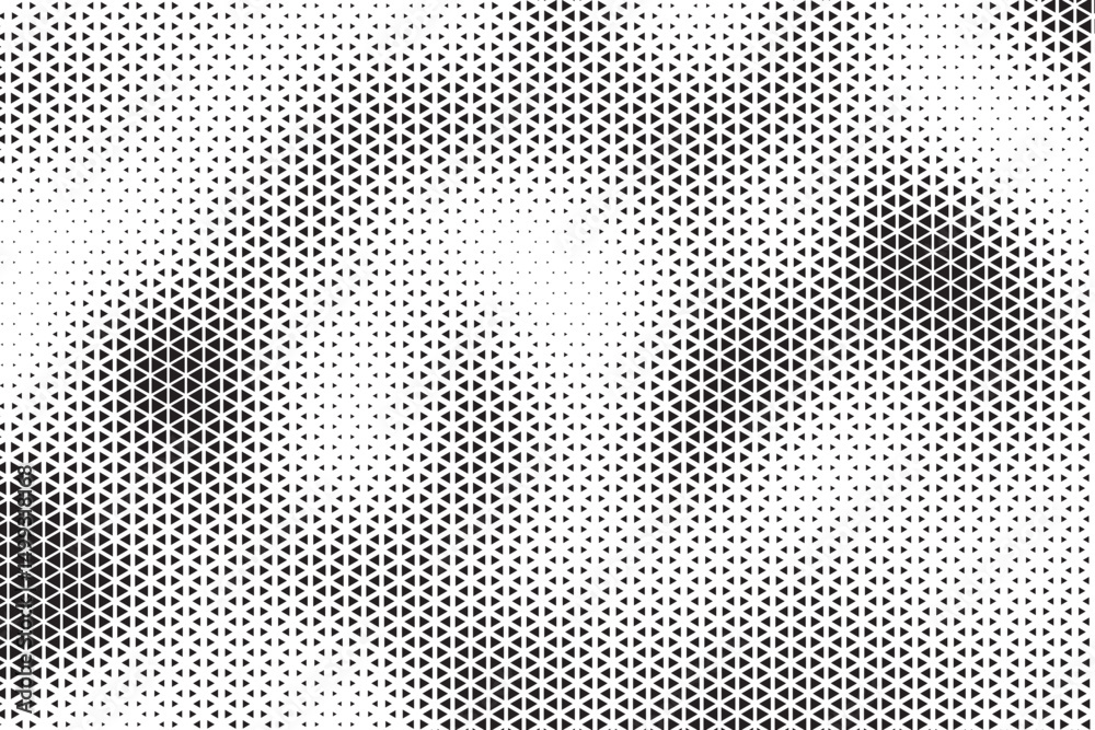 Aufkleber Triangle Shapes Vector Abstract Geometric Technology Oscillation Wave Isolated on Light Background. Halftone Triangular Retro Simple Pattern. Minimal 80s Style Dynamic Tech Wallpaper
