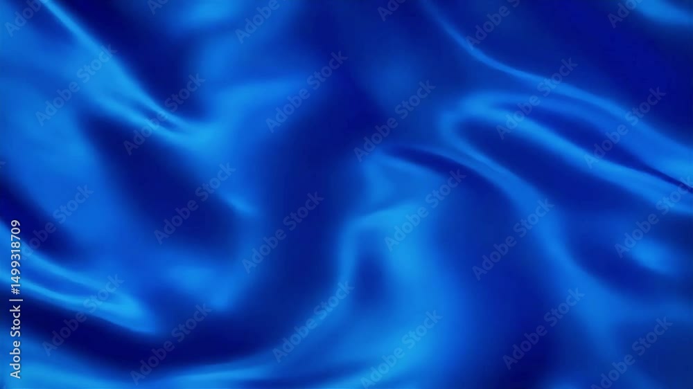 Poster Abstract Blue Silk Fabric Flowing Gently in a Seamless Loop Animation