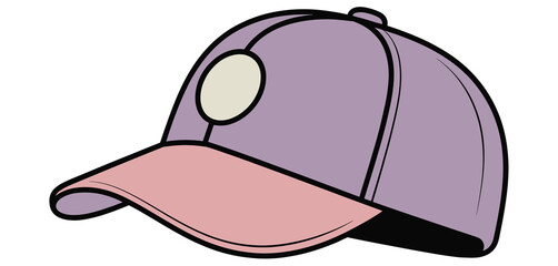 Stylish Purple and Pink Baseball Cap Illustration