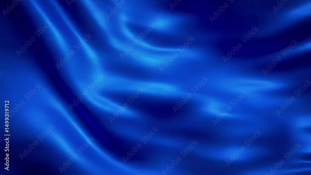 Aufkleber deep blue satin fabric flowing gently in a seamless loop video background