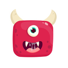 red monster cartoon face
