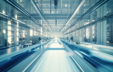 a modern textile factory with high tech woven fabric production lines