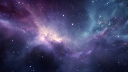 Fototapeta premium High-resolution cosmic galaxy background with deep blue and purple nebula
