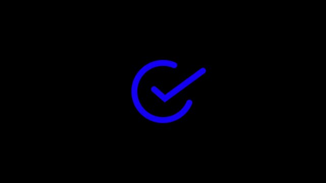 tic mark animation on black background