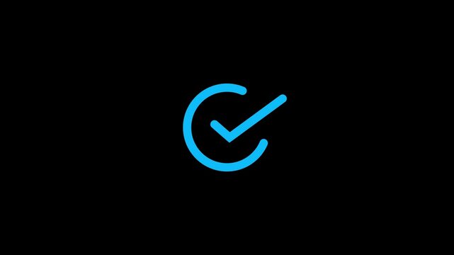 tic mark animation on black background