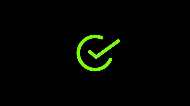 tic mark animation on black background