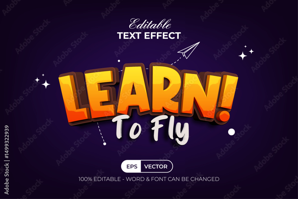 Poster 3d text effect fun style. editable text effect.