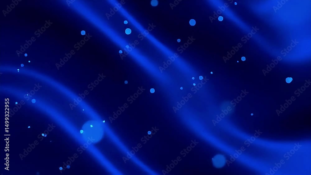 Poster abstract blue light streaks with floating particles video background