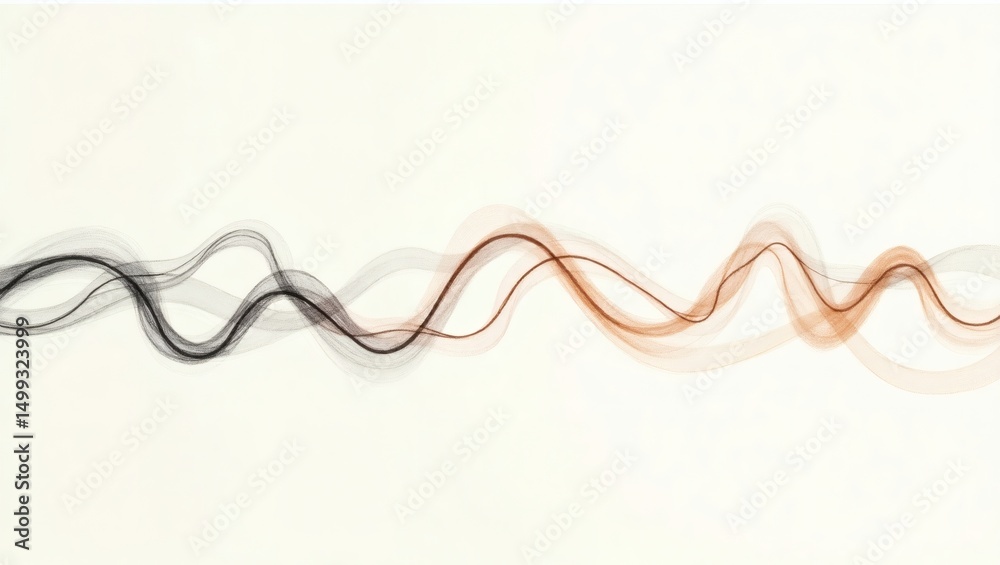 Aufkleber abstract lines of black and orange in wavy forms, a symbol of dynamic movement and energy. the art e