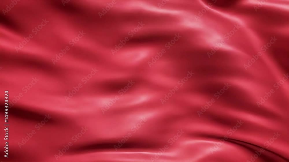 Poster flowing crimson fabric: abstract silk animation with subtle light play and gentle movement