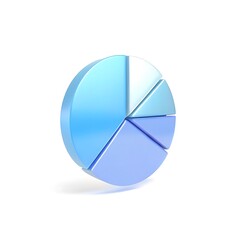 Obraz premium 3d rendered pie chart depicting business data and statistical information on white background