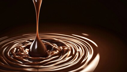 Melted Chocolate Pouring with Swirling. (1)