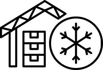 Cold Storage Outline Image for Graphic and Web Design, Apps, Adverts, Various Cards