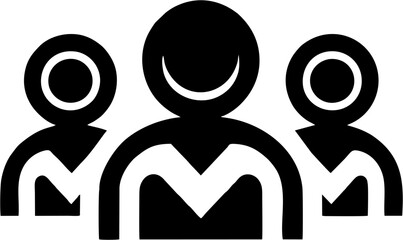 Group of People Icon with Stylized Design