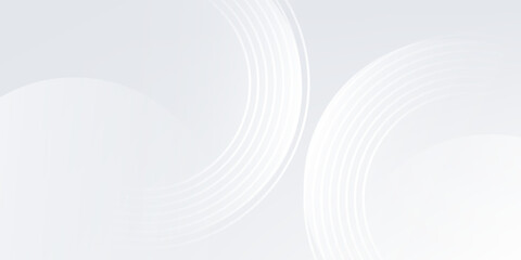 Simple white background with white circle lines digital future modern abstract